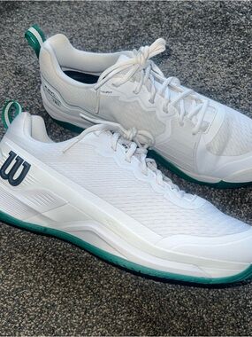 Wilson Rush Pro 4.5 White/Aventurine Tennis Athletic Shoes Men’s Size 11.5